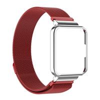 Milanese bandje met case - Rood - Xiaomi Redmi Watch 2 (Lite) - thumbnail
