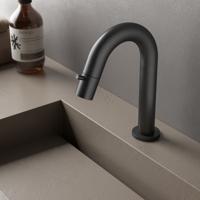 Fonteinkraan Hotbath Dude 1-knop gebogen 19.3 cm Rond Mat Zwart - thumbnail