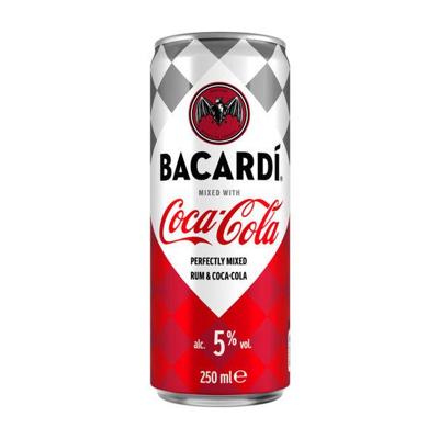 Bacardi & coca cola blik 25 cl