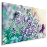 Schilderij - Lavendel en Vlinders , Wanddecoratie , Premium print - thumbnail