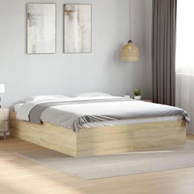 Bedframe bewerkt hout sonoma eikenkleurig 150x200 cm