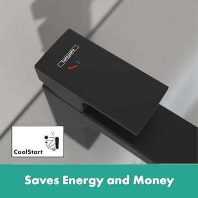 Wastafelmengkraan HansGrohe Vernis Shape Eengreeps 70 CoolStart Zinc Met Trekwaste Mat Zwart