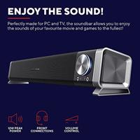 Trust Gaming GXT 618 Asto Soundbar Luidspreker, 12W Piekvermogen, Geluidssysteem met Koptelefoon- en Microfoonaansluiting, Speaker voor PC, TV - Zwart - thumbnail