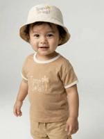 T-shirt baby jongen van biologisch katoen pecannoot - thumbnail