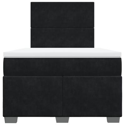 Boxspring met matras fluweel zwart 120x200 cm - thumbnail