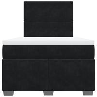 Boxspring met matras fluweel zwart 120x200 cm - thumbnail
