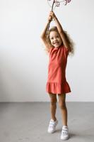 LEVV Meisjes jurk - Nara - Steen rood - thumbnail