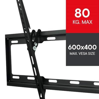OneForAll WM2621 Vesa 600 muurbeugel - kantelbaar TV beugel Zwart