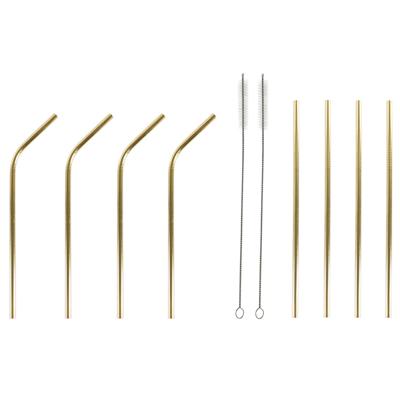 Herbruikbaar Drinkriet DKD Home Decor Gouden Roestvrij staal