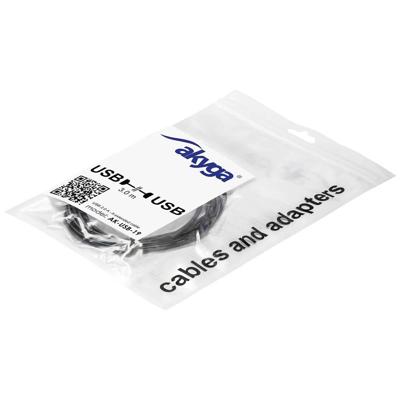 Akyga AK-USB-19 USB-kabel USB-A stekker, USB-A bus 3.00 m Zwart Akyga AK-USB-19 USB-kabel USB-A stekker, USB-A bus 3.00 m Zwart