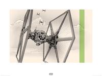Kunstdruk Star Wars - Episode VII TIE Fighter Pencil Art 80x60cm - thumbnail