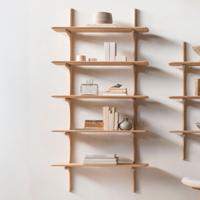 Ethnicraft Wandrek 'PI' Geolied Eikenhout, Met 5 planken, kleur Naturel - thumbnail