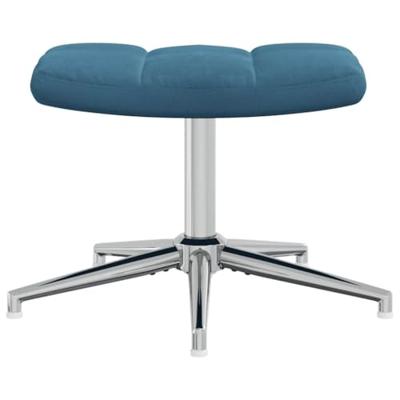 Relaxstoel met voetenbank fluweel blauw Relaxstoel met voetenbank fluweel blauw