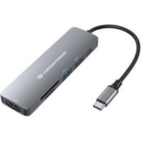 Conceptronic DONN11G notebook dock & poortreplicator Bedraad USB 3.2 Gen 1 (3.1 Gen 1) Type-C Grijs - thumbnail