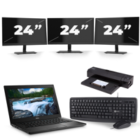 Dell Latitude 7280 - Intel Core i7-6e Generatie - 12 inch - 16GB RAM - 256GB SSD - Windows 11 + 3x 24 inch Monitor - thumbnail