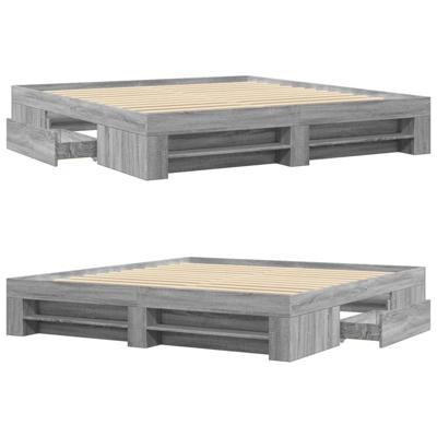 Bedframe zonder matras 180x200 cm spaanplaat grijs Sonoma