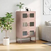 Hoge kast 68x39x123 cm staal roze - thumbnail
