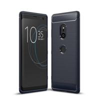 Geborsteld textuur Carbon Fiber schokbestendig TPU Case voor Sony Xperia XZ3 (marineblauw) - thumbnail