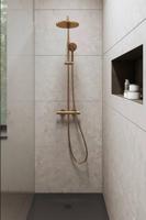 Duravit Shower Systems Douchesysteem - thermostatisch - HOH=15cm - hoofddouche Ø25.2cm - handdouche rond - geborsteld brons th4282008004 - thumbnail
