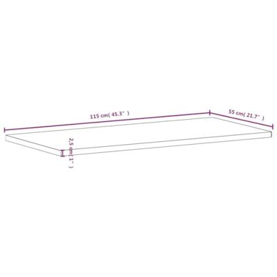 Bureaublad 115x55x2,5 cm massief beukenhout - thumbnail