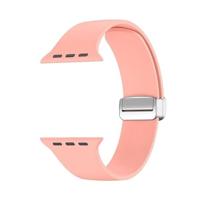 Siliconen bandje - Folding Buckle - Roze - Geschikt voor Apple Watch 44mm / 45mm / 46mm / 49mm - thumbnail