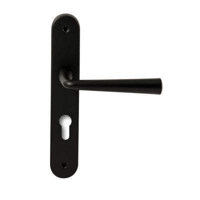 Hardbrass Deurkruk Mikonos op ovaal langschild profielcilindergat 72mm - zwart Hardbrass Deurkruk Mikonos op ovaal langschild profielcilindergat 72mm - zwart