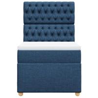 Boxspring met matras stof blauw 80x200 cm - thumbnail