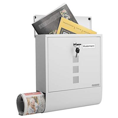 Brievenbus met krantenset wit 30,5x8,5x33,5cm