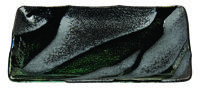 Groen/Grijs Rechthoekig Bord - Green Grey Oribe Series - 21 x 13cm - thumbnail