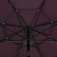 VidaXL Parasol 3-laags met aluminium paal 3,5 m bordeauxrood - thumbnail