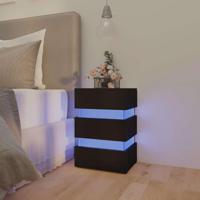 326846 Nachtkastje LED 45x35x67 cm bewerkt hout zwart - thumbnail