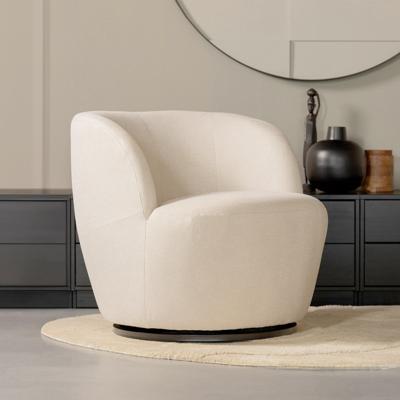 WOOOD Draaifauteuil 'Serra' Woven, kleur Off White WOOOD Draaifauteuil 'Serra' Woven, kleur Off White