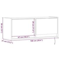 Tv-wandmeubel met LED-verlichting 100x31x35 cm gerookt eiken - thumbnail