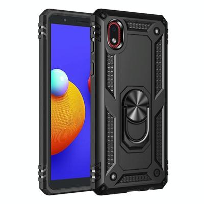 Voor Samsung Galaxy A01 Core Shockproof TPU + PC Beschermhoes met 360 graden roterende houder(zwart) Voor Samsung Galaxy A01 Core Shockproof TPU + PC Beschermhoes met 360 graden roterende houder(zwart)