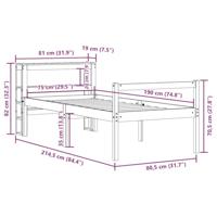 Seniorenbed met hoofdbord massief grenenhout 75x190 cm - thumbnail