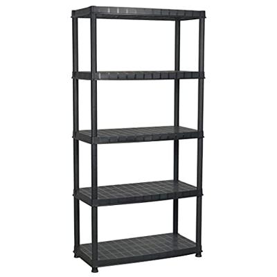 VidaXL Opbergrek 5-laags 91,5x45,7x185 cm kunststof zwart VidaXL Opbergrek 5-laags 91,5x45,7x185 cm kunststof zwart