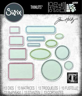 Sizzix • tim holtz thinlits die set vintage labels 13pcs