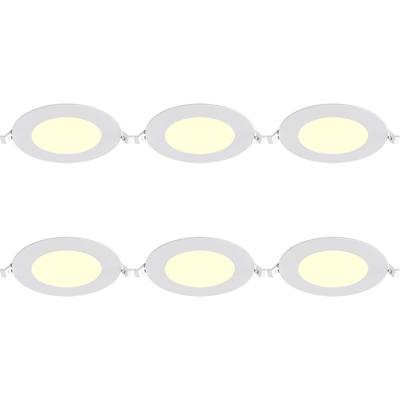 LED Downlight Inbouwspot 6 Stuks - Brinton Thin - 6W 470lm 120° Bundelhoek - Warm Wit 3000K - IP40 - Rond - Wit - Ø128mm Buitenmaat - Ø110mm Zaagmaat