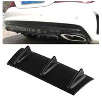 Universele auto Rear Bumper Lip Diffuser 3 Shark Fin stijl zwart ABS grootte: 35 5 x 30 5 x 15.2 cm - thumbnail