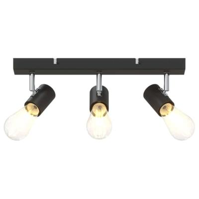 VidaXL Plafondspot met schijnwerpers zwart 38 x 6,5 x 11,5 cm metaal