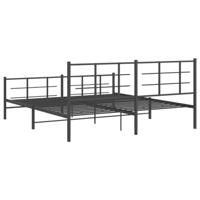 Bedframe met hoofd- en voeteneinde metaal zwart 183x213 cm - thumbnail