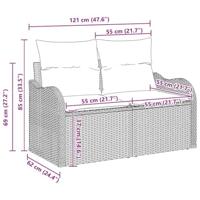 Tuinbankenset met kussen 6 pcs Zwart poly rattan - thumbnail
