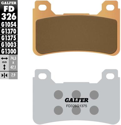 GALFER bremsbelag "fd326" brake pad fd326 g1375 sint.metal str.&sp.