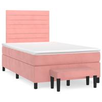 Boxspring met matras fluweel roze 120x190 cm - thumbnail