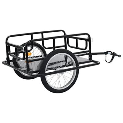 VidaXL Fietstrailer 130x73x48,5 cm staal zwart