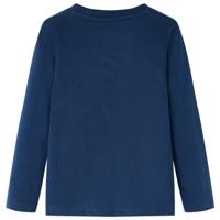 Kindershirt met lange mouwen terreinwagenprint 104 marineblauw - thumbnail