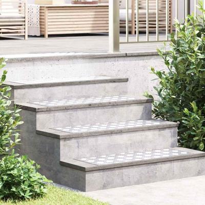 VidaXL Trap tread rechthoekig 2 pcs zilver 80 x 30 cm aluminium