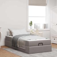 Bedframe met matras Taupe 100 x 200 cm Stof - thumbnail