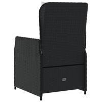 Tuinstoelen 2 st verstelbaar poly rattan zwart - thumbnail