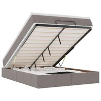 Ottoman bed met matras 140x190cm stof taupe - thumbnail